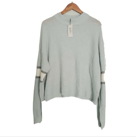 NWT John & Jenn Blue Mock Neck Sweater - Picture 2 of 5